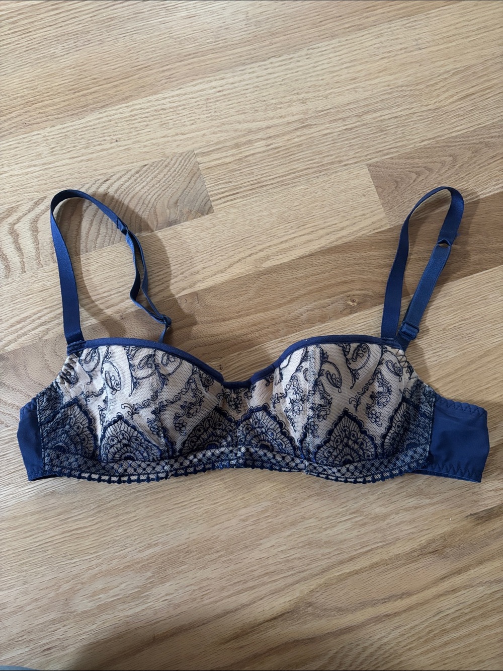 Maison Lejaby Navy Lace Balconette - 34A